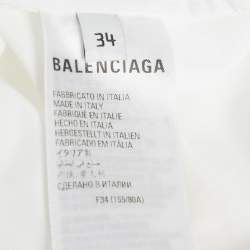 Pre Owned Balenciaga White Cotton Knotted Vareuse Shirt S