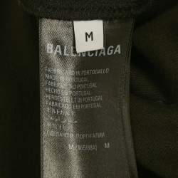Pre Owned Balenciaga Black Logo Studded Cotton Knit Oversized Unisex T-Shirt M