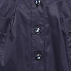 Pre Owned Balenciaga Navy Blue Cotton Mini Skirt M
