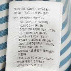 Pre Owned Balenciaga Blue Stripe Cotton Poplin Swing Shirt S