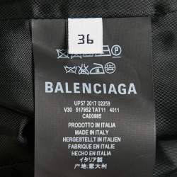 Pre Owned Balenciaga Blue Prince Of Wales Hourglass Structured Blazer S