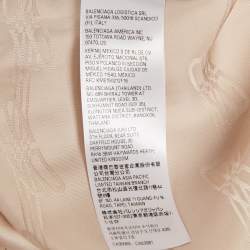 Pre Owned Balenciaga Beige Logo Jacquard Satin Shirt M