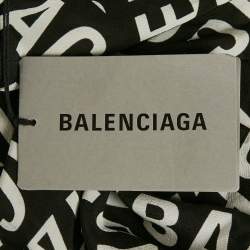 Pre Owned Balenciaga Homewear Black Logo All-Over Silk Pajama Set S