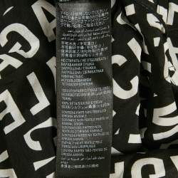 Pre Owned Balenciaga Homewear Black Logo All-Over Silk Pajama Set S