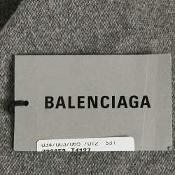 Pre Owned Balenciaga Grey Logo All-Over Print Cashmere Crewneck Sweater S