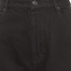 Pre Owned بنطال جينز دينيم عالي الارتفاع بالنسياغا أسود مقاس وسط (ميديم) خصر 28''