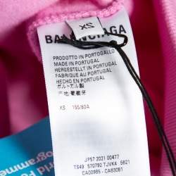 Pre Owned Balenciaga Pink Cotton World Food Programme Logo Printed Hoodie XS