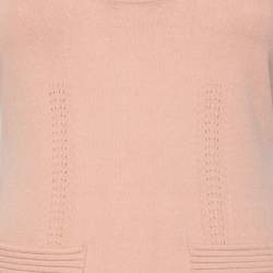 Pre Owned Balenciaga Peach Knit Pocketed Sleeveless Dress M