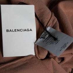 Pre Owned Balenciaga Peach Knit Pocketed Sleeveless Dress M