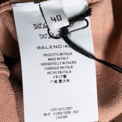 Pre Owned Balenciaga Peach Knit Pocketed Sleeveless Dress M