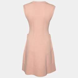 Pre Owned Balenciaga Peach Knit Pocketed Sleeveless Dress M