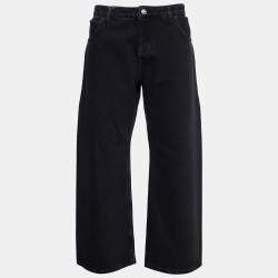Balenciaga Black Stonewash Denim Wide Leg  Jeans L