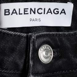 Balenciaga Black Stonewash Denim Wide Leg  Jeans L