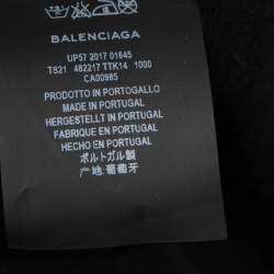 Pre Owned Balenciaga Black Cotton Embroidered Detail Hoodie M