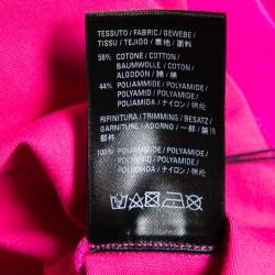 Pre Owned Balenciaga Pink Logo Printed Cotton Knit T-Shirt L