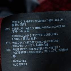 Pre Owned Balenciaga Burgundy Leather Biker Jacket M