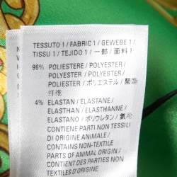 Pre Owned Balenciaga Green Chain Printed Satin Oversized Shirt S