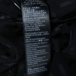 Pre Owned Balenciaga Black Logo Print Silk Button Front Oversized Shirt Midi Dress M