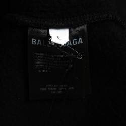 Pre Owned Balenciaga Black Cotton Speed Hunter Printed Hoodie L