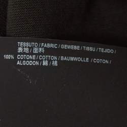 Pre Owned Balenciaga Dark Green Logo Embroidered Cotton Half Sleeve T-Shirt S