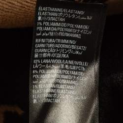 Pre Owned Balenciaga Brown All Over Logo Wool Knit Crew Neck Jumper M