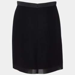 مملوكة مسبقًا Balenciaga Black Jersey Laser Cut Detail Mini Skirt S