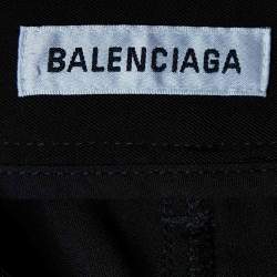 Pre Owned Balenciaga Black Wool Flared Trousers S/Waist 30"