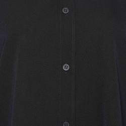 Pre Owned Balenciaga Black Wool Button Front Oversized Shirt XS 
