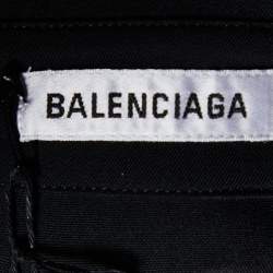 Pre Owned Balenciaga Black Wool Button Front Oversized Shirt XS 