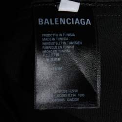 Pre Owned Balenciaga Black Wool Button Front Oversized Shirt XS 