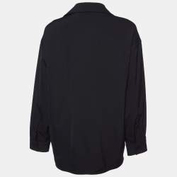 Balenciaga Black Wool Button Front Oversized Shirt XS
