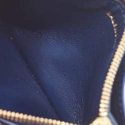 Pre Owned Balenciaga Blue Croc Embossed Leather Zip Card Case