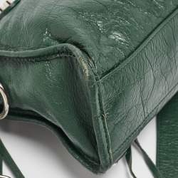 Pre Owned Balenciaga Green Leather Mini Classic City Bag