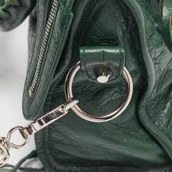 Pre Owned Balenciaga Green Leather Mini Classic City Bag
