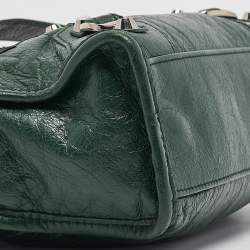 Pre Owned Balenciaga Green Leather Mini Classic City Bag