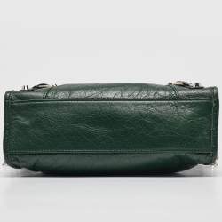 Pre Owned Balenciaga Green Leather Mini Classic City Bag