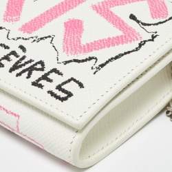 Balenciaga Multicolor Graffiti BB Leather Wallet On Chain