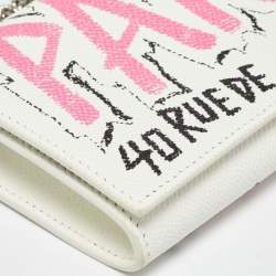 Balenciaga Multicolor Graffiti BB Leather Wallet On Chain