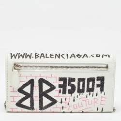 Balenciaga Multicolor Graffiti BB Leather Wallet On Chain
