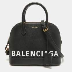 Pre Owned Balenciaga Black Leather Small Ville Bag