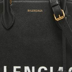 Pre Owned Balenciaga Black Leather Small Ville Bag