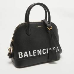 Pre Owned Balenciaga Black Leather Small Ville Bag