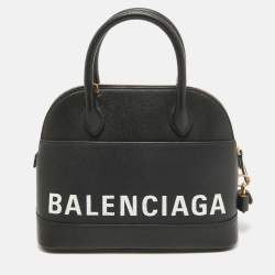 Pre Owned Balenciaga Black Leather Small Ville Bag