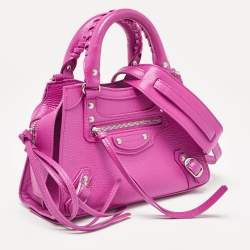Pre Owned Balenciaga Pink Leather Mini Neo Classic City Tote