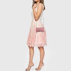 Balenciaga Pink Glitter Leather XS Hourglass Wallet on Chain