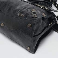 Pre Owned Balenciaga Black Leather Neo Cagole City Tote