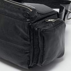 Pre Owned Balenciaga Black Glossy Leather Superbusy Sling Bag