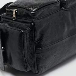 Pre Owned Balenciaga Black Glossy Leather Superbusy Sling Bag