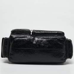 Pre Owned Balenciaga Black Glossy Leather Superbusy Sling Bag