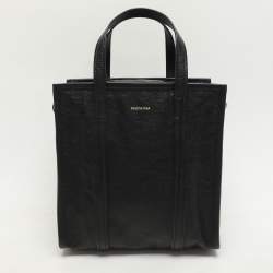 Balenciaga Black Leather Small Bazar Shopper Tote